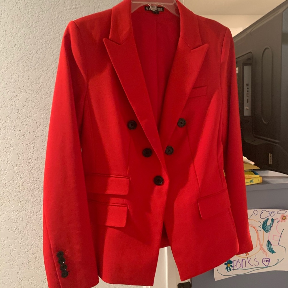 Beautiful lined Express Blazer - vibrant red